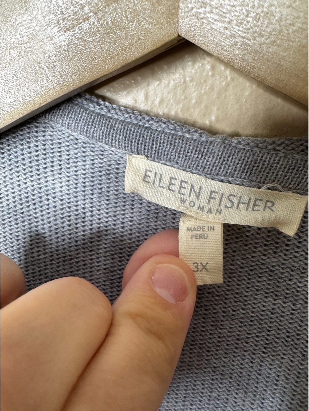 Eileen Fisher 3X Gray Organic Cotton Hooded Open Front Long Cardigan Duster - Picture 2 of 5
